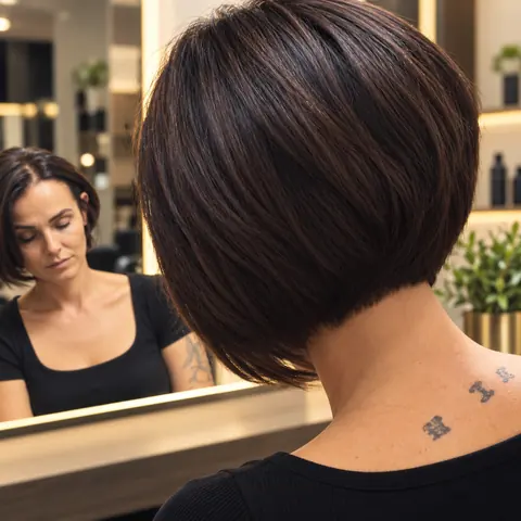 Chanel de nuca batida castanho escuro