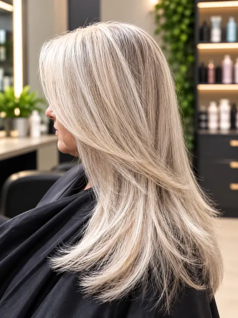 Corte repicado em loiro platinado